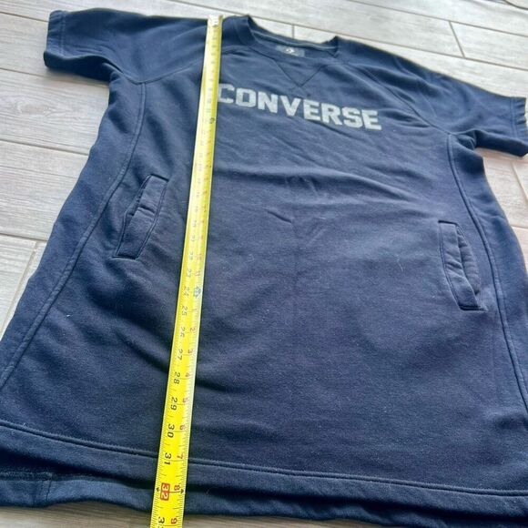 Converse Womens Black Crew Neck Raglan Short Sleeve sweater dress Large - Picture 4 of 8